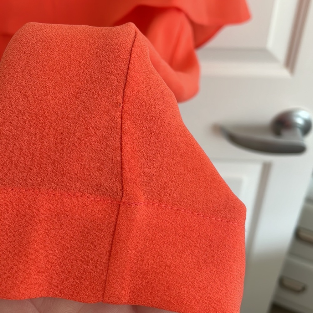 BCBG Max Azria Kate strapless mini dress, orange / coral / red, size 02 - Picture 13 of 16